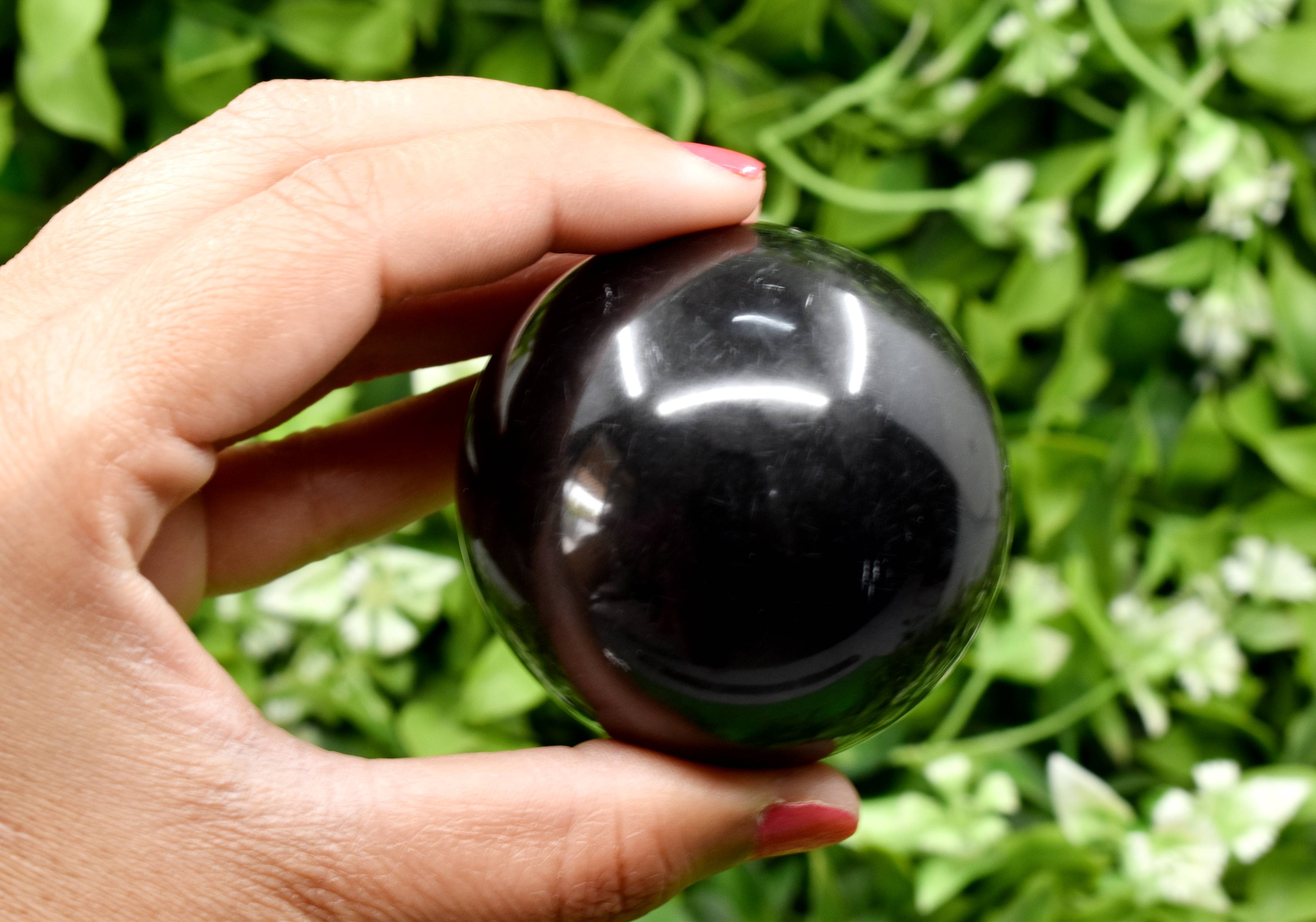 1Pc Black Tourmaline Sphere, Crystal Ball, Healing Sphere.
