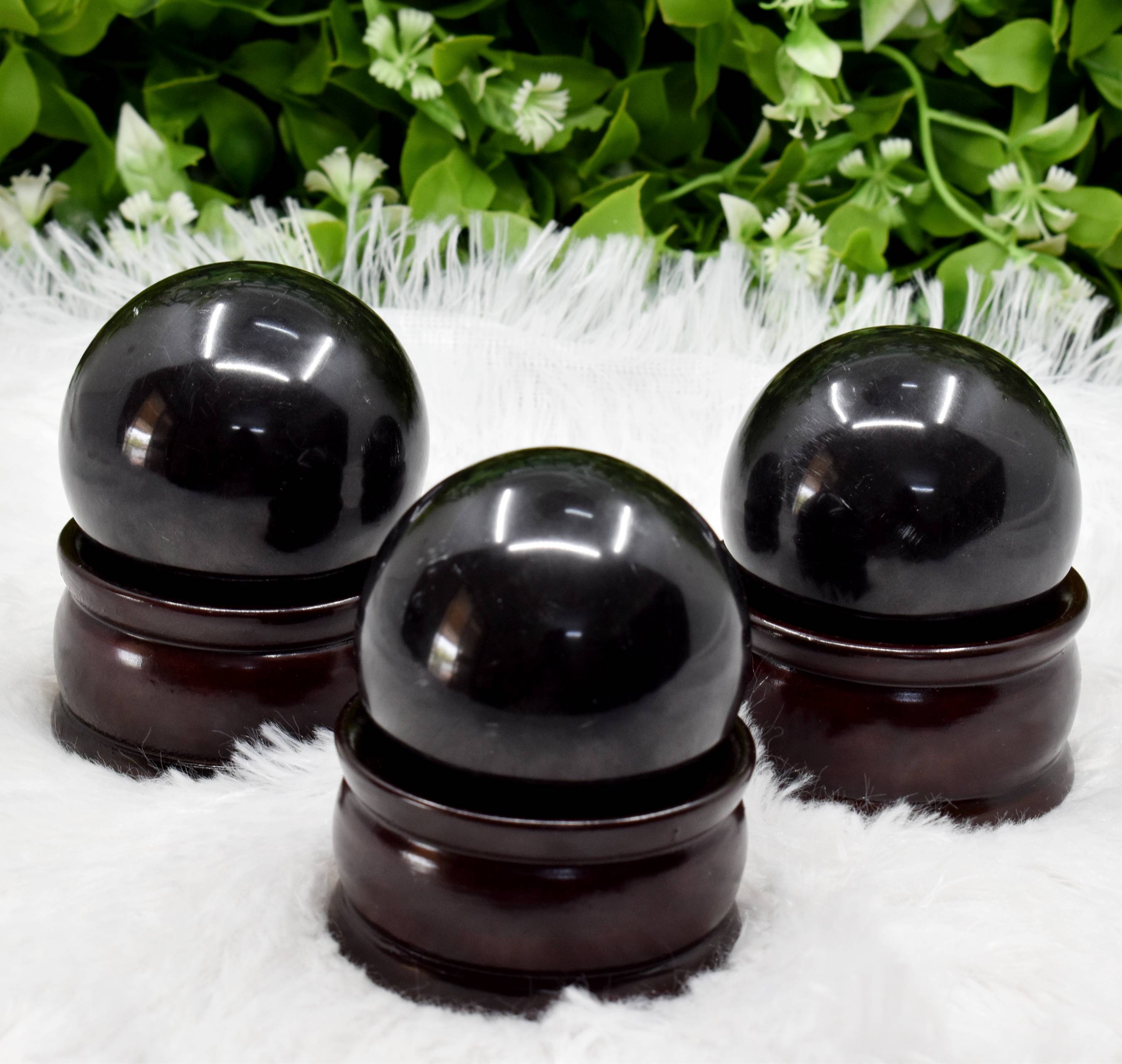 1Pc Black Tourmaline Sphere, Crystal Ball, Healing Sphere. DestGlow