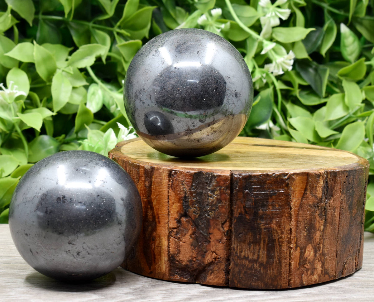 1Pc Hematite Sphere Crystal Ball Healing Sphere. DestGlow