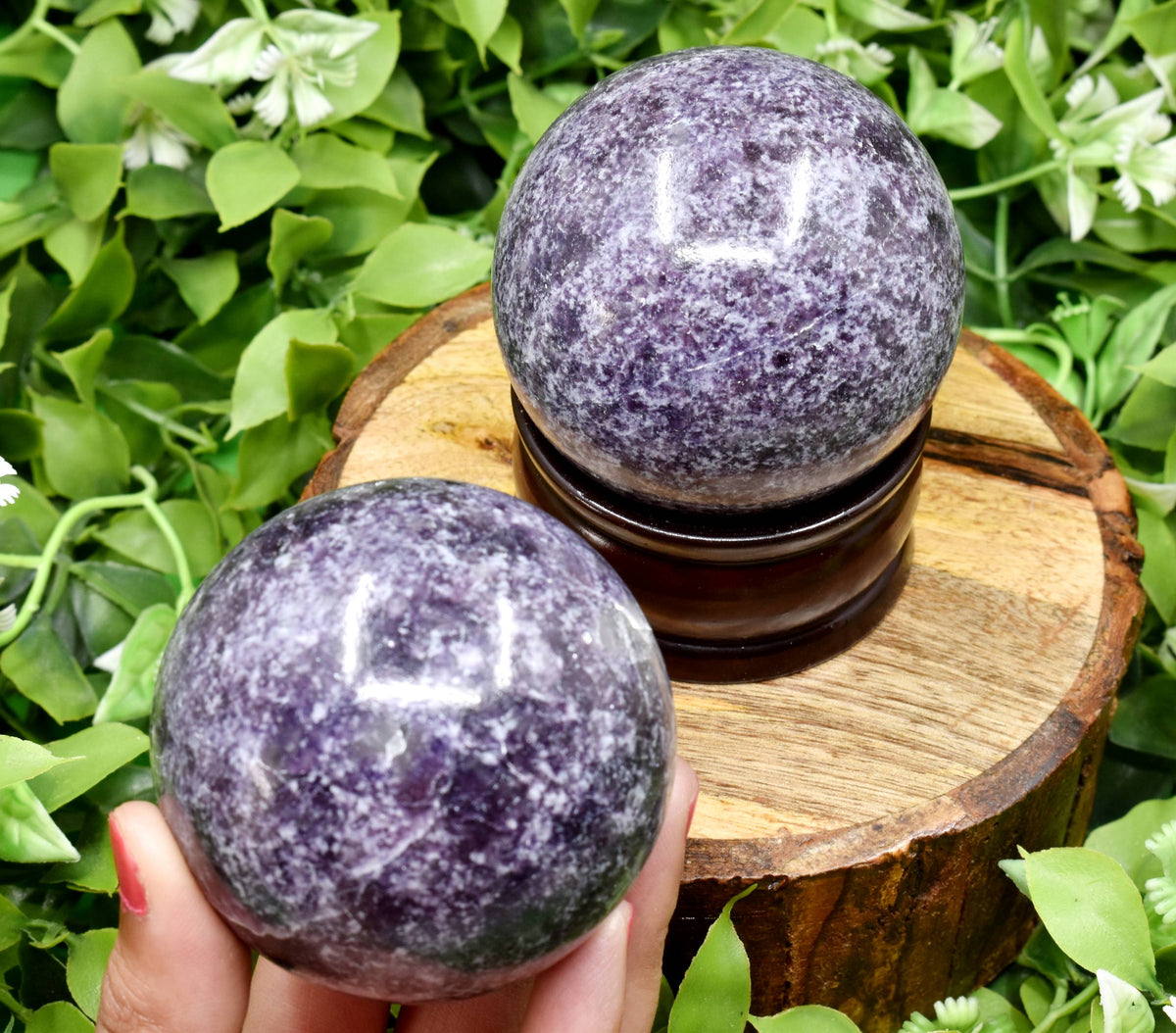 1Pc Lepidolite Sphere Crystal Ball Healing Sphere DestGlow