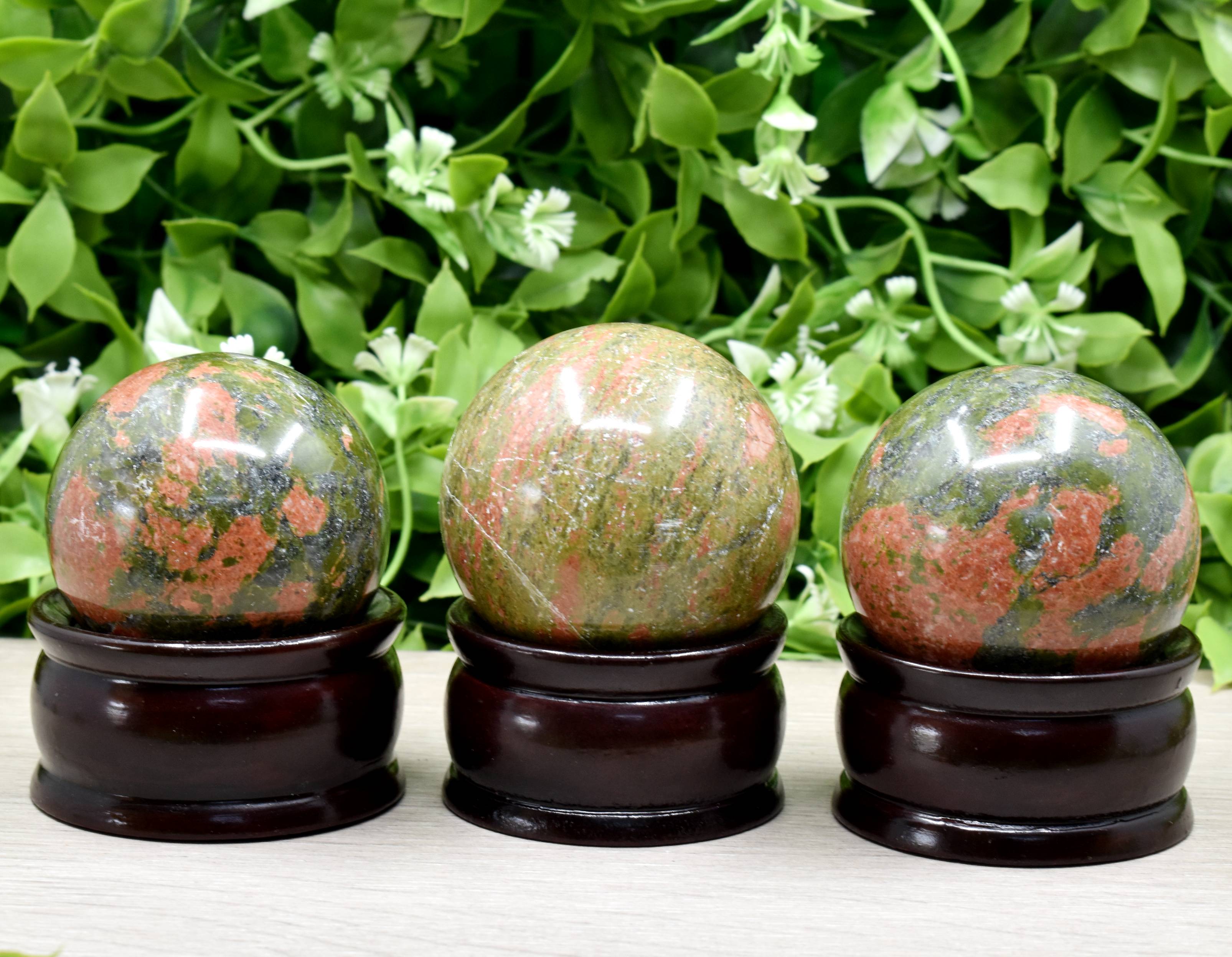 1Pc Unakite Sphere Crystal Ball Healing Sphere DestGlow