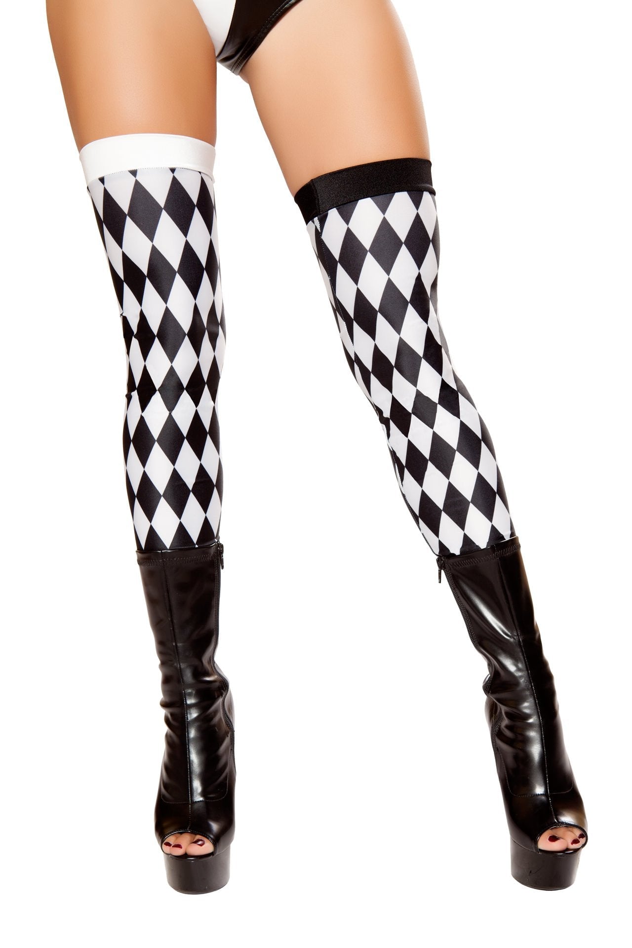 Black and White Striped Leggings - DestGlow