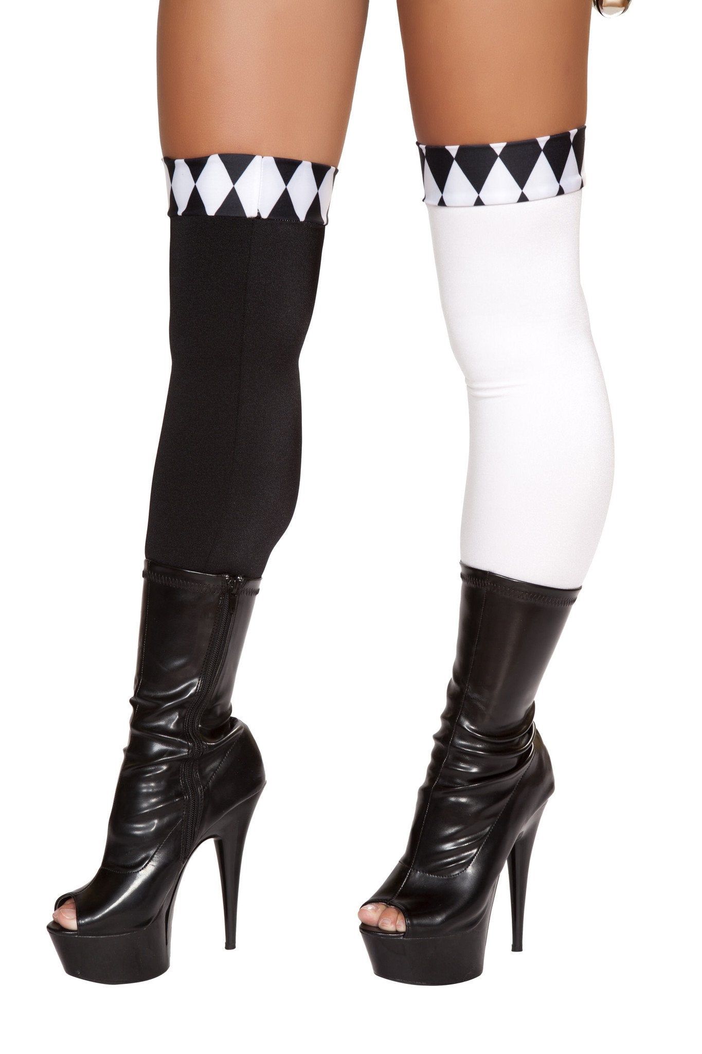 Pair of Black and White Legging Stockings - DestGlow