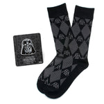 Star Wars Darth Vader Black Argyle Dress Socks and Lapel Pin Gift Set
