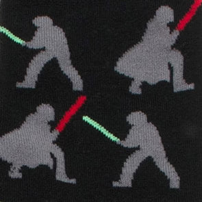 Star Wars Darth Vader and Luke Skywalker LIGHTSABER Battle Black Dress Socks and Darth Vader Lapel Pin Gift Set by Cufflinks.com