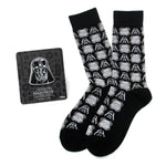 Star Wars Darth Vader and Stormtrooper Black Dress Socks and Darth Vader Lapel Pin Gift Set