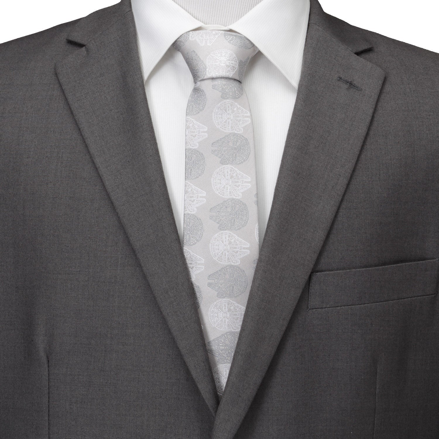 Star Wars Millennium Falcon White and Gray Checkered Tie DestGlow