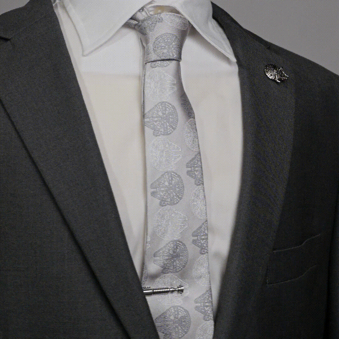 Star Wars Millennium Falcon White and Gray Checkered Tie DestGlow