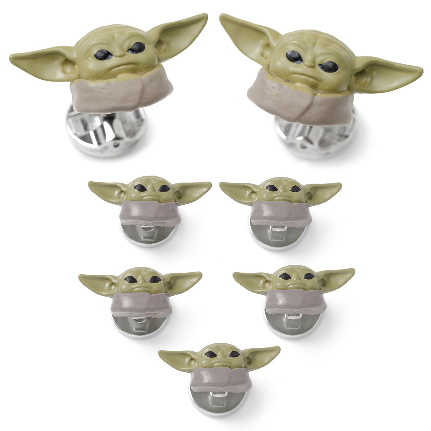 Star Wars Grogu 3D Cufflinks and 5-Stud Set by Cufflinks.com