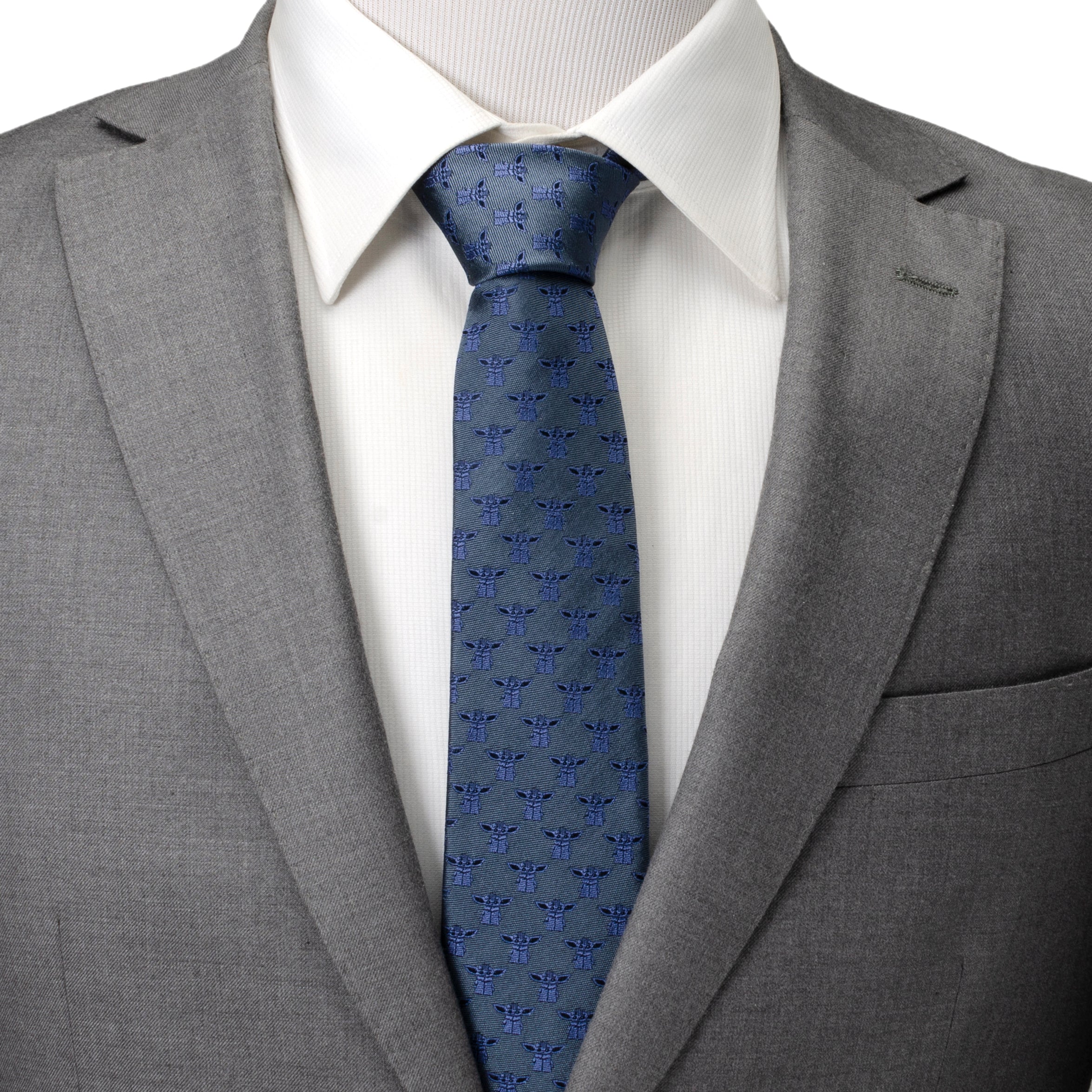 Star Wars Grogu Blue Tonal Tie by Cufflinks.com