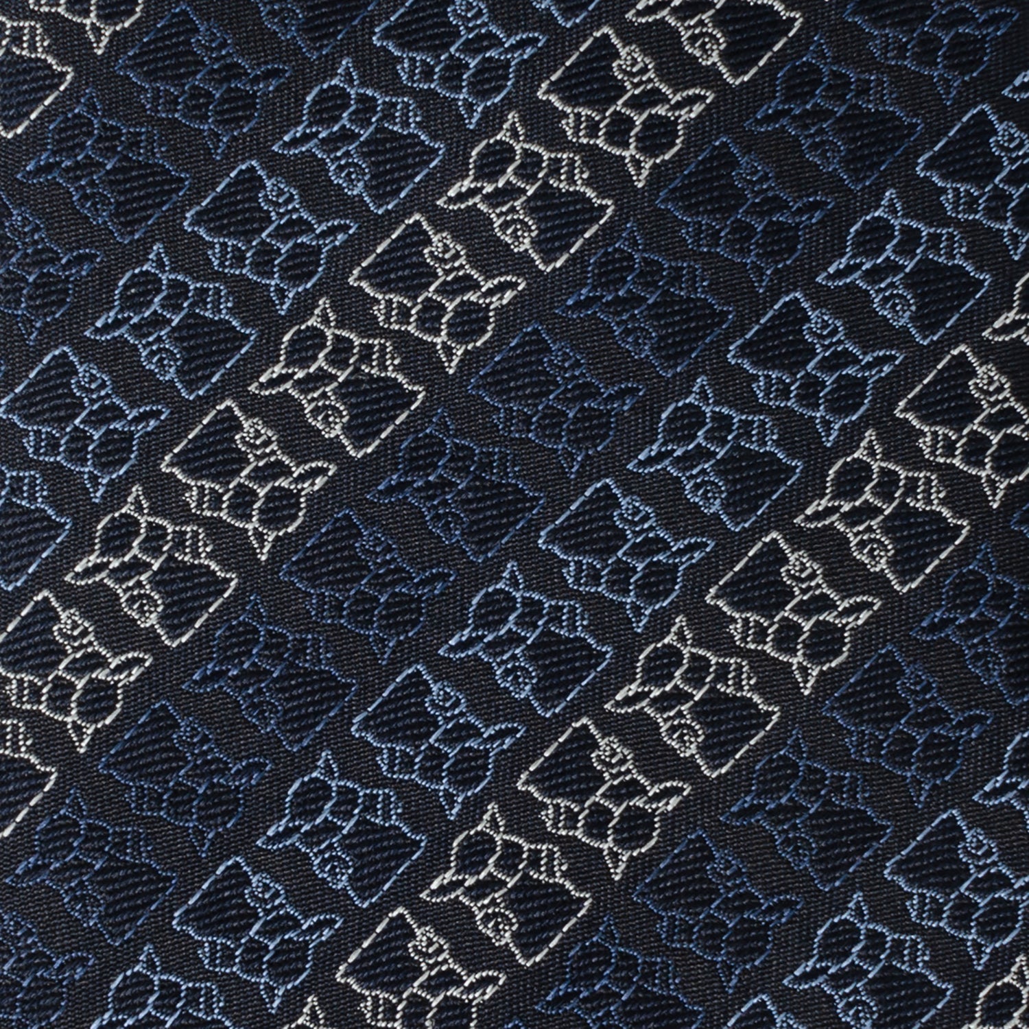 Star Wars Grogu Outline Striped Navy Tie by Cufflinks.com
