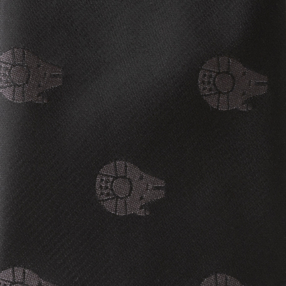 Star Wars Millennium Falcon Black Tie, X-Wing and Tie Fighter Battle Dress Socks, and Hyperspace Glow-in-the-Dark Tie Bar Gift Set