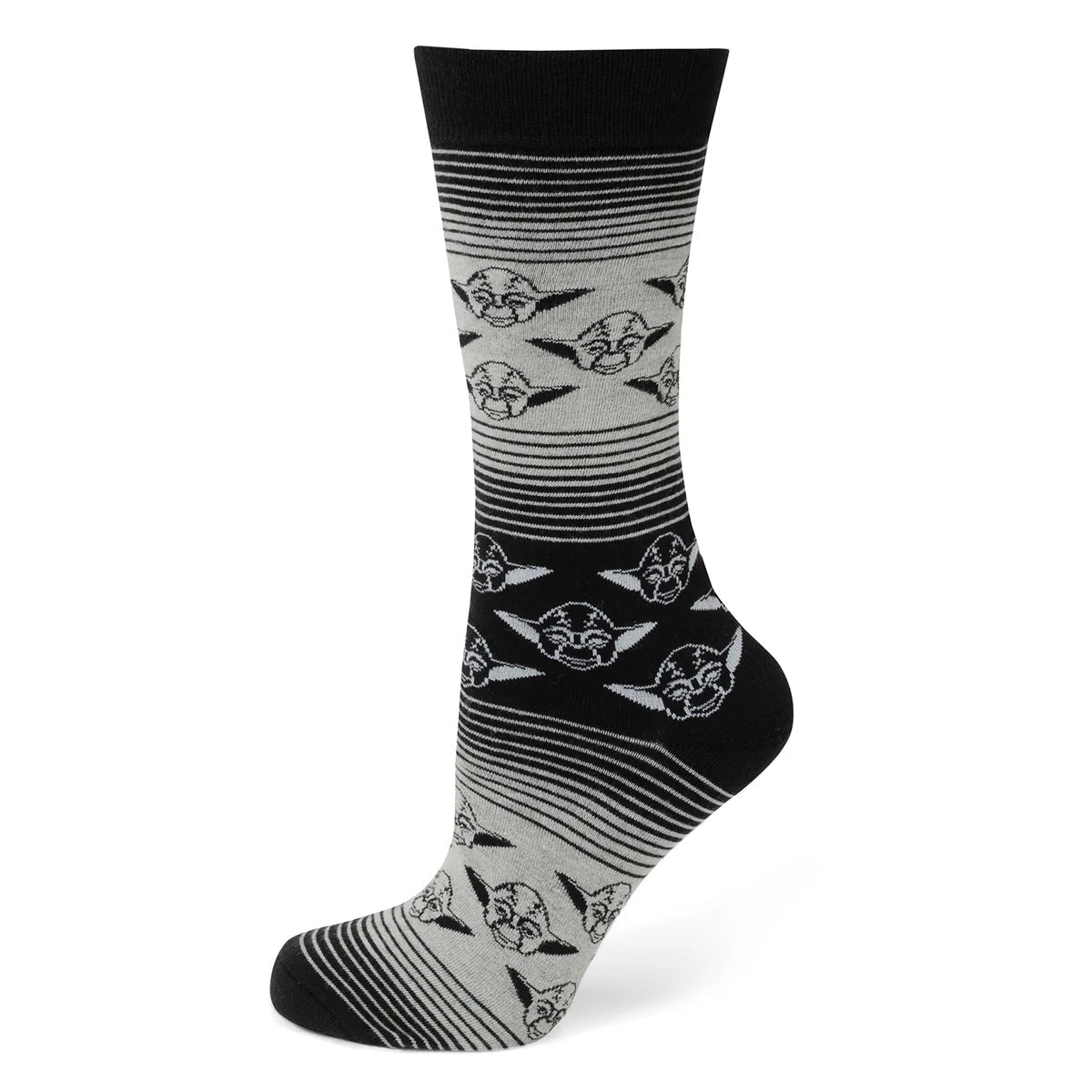 Star Wars Yoda Gray and Black Ombre Pattern Dress Socks with Jedi Crest Lapel Pin DestGlow