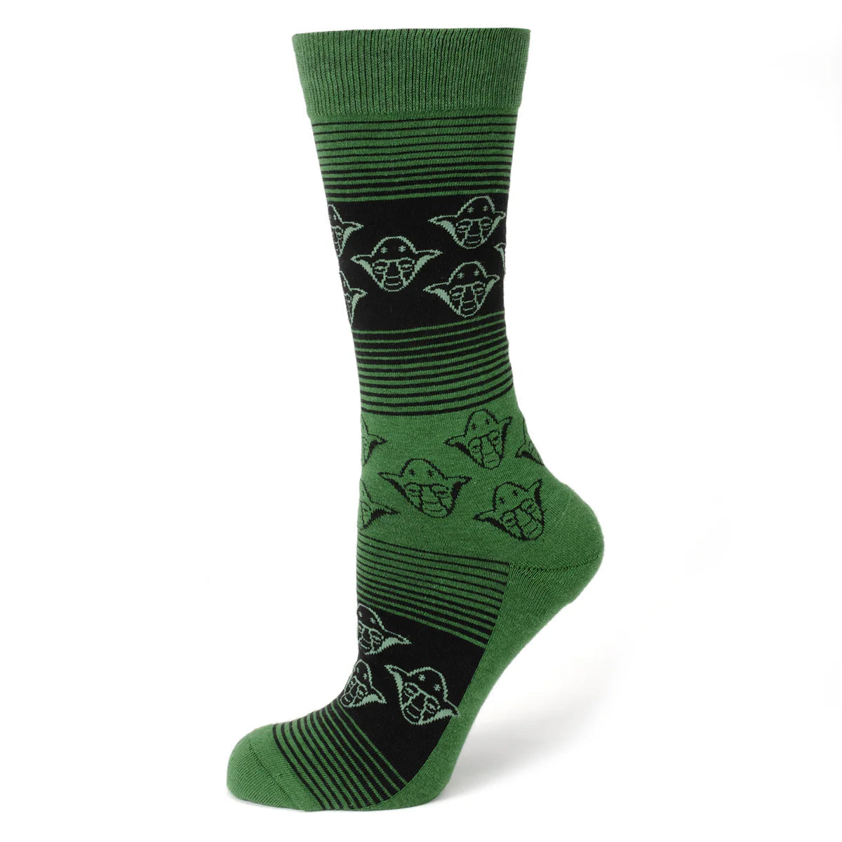 Star Wars Yoda Green and Black Ombre Pattern Dress Socks with Jedi Crest Lapel Pin DestGlow