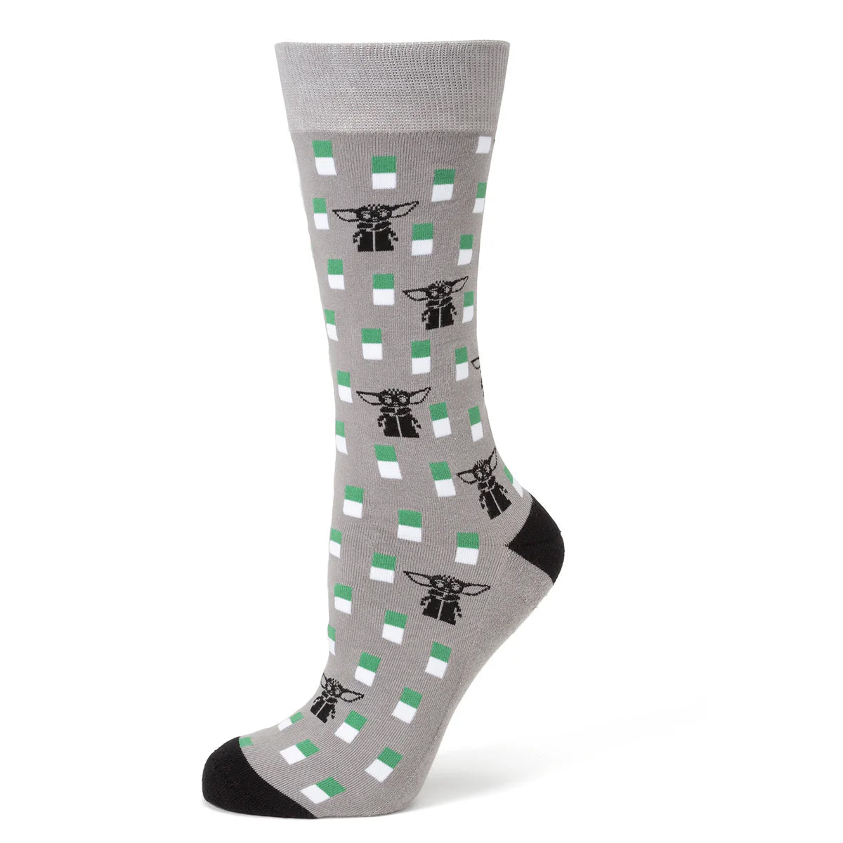 Star Wars Mandalorian and Grogu Gray Dress Socks and Lapel Pin Gift Set by Cufflinks.com