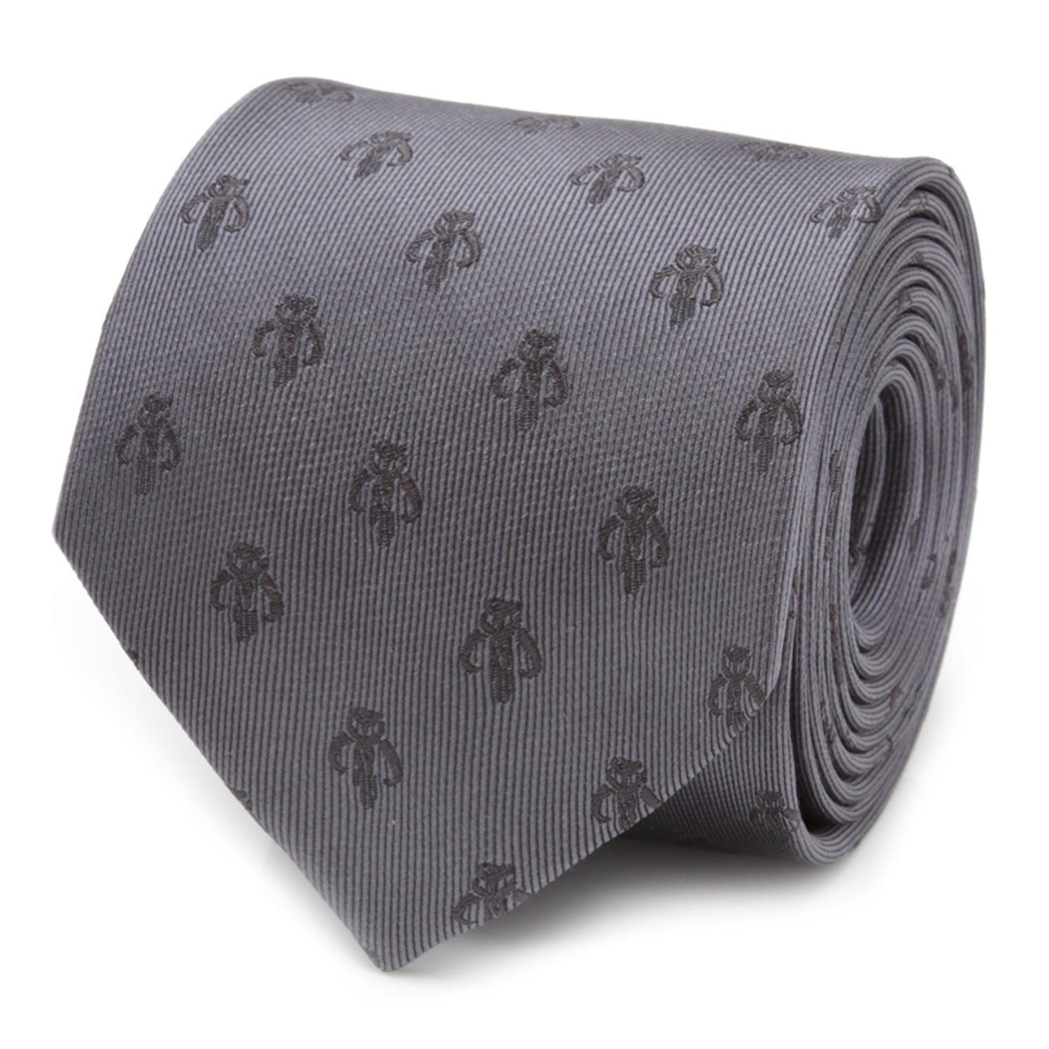 Star Wars Mandalorian Mythosaur Gray Silk Tie by Cufflinks.com