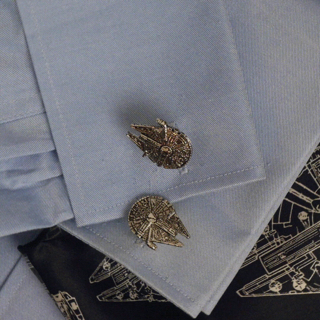 Star Wars Millennium Falcon 3D Cufflinks DestGlow