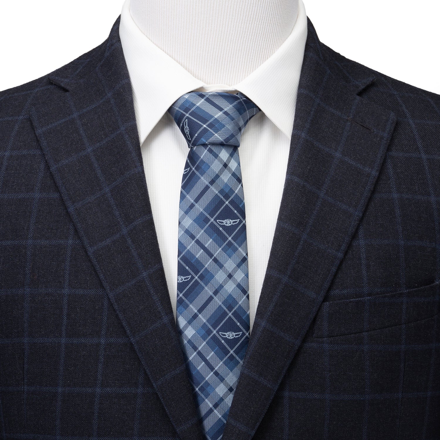 Star Wars Grogu Blue Plaid Tie DestGlow