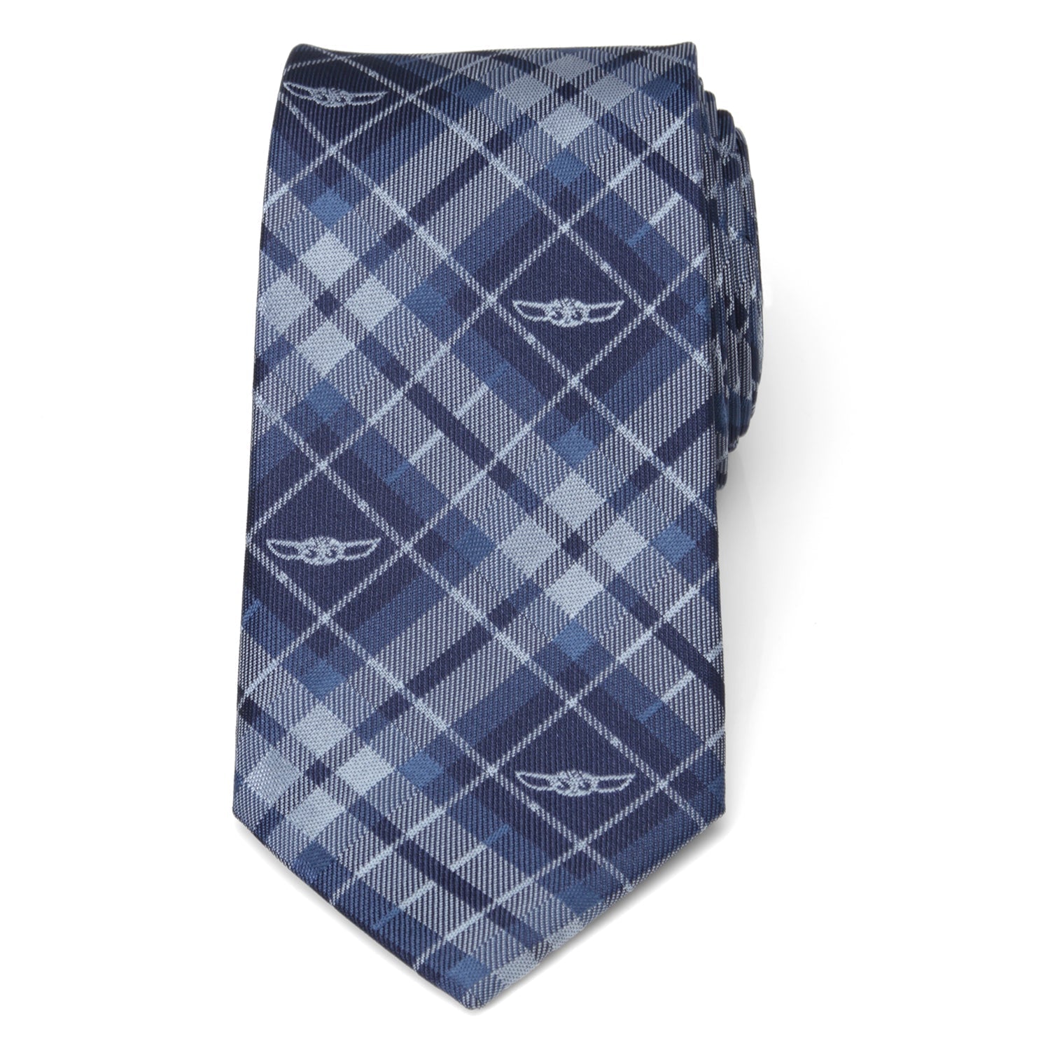 Star Wars Grogu Blue Plaid Tie DestGlow
