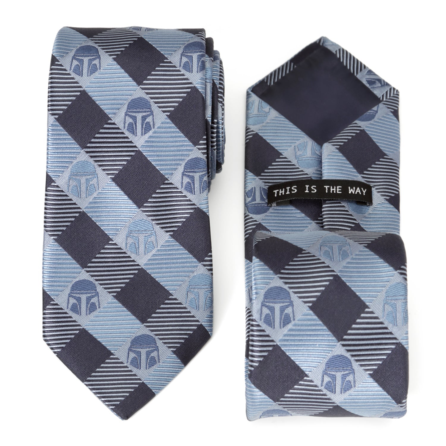 Star Wars Mandalorian Blue and Black Plaid Tie by Cufflinks.com
