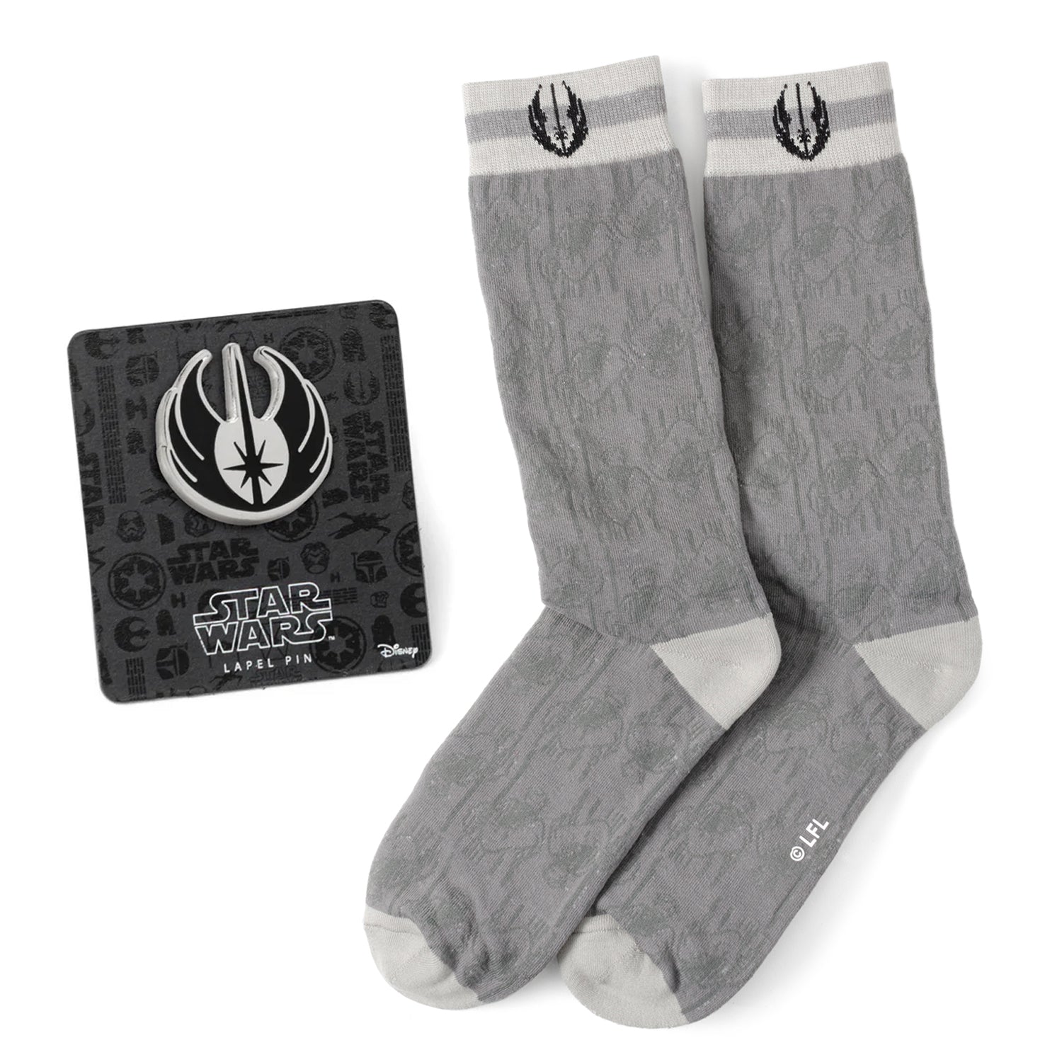 Star Wars Obi-Wan Kenobi Gray Socks and Lapel Pin Gift Set DestGlow