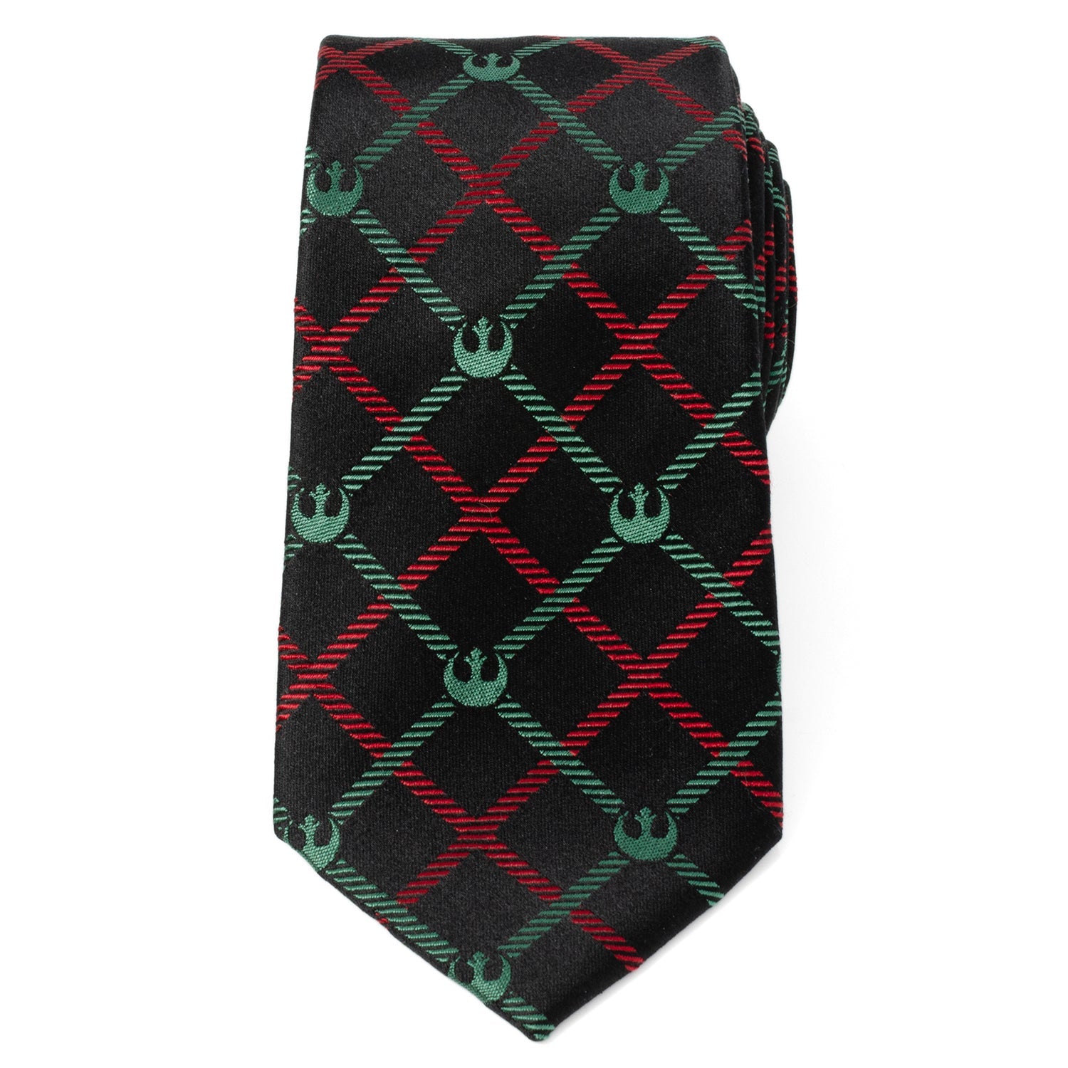 Star Wars Rebel Alliance Crest Red, Green, and Black Plaid Tie by Cufflinks.com