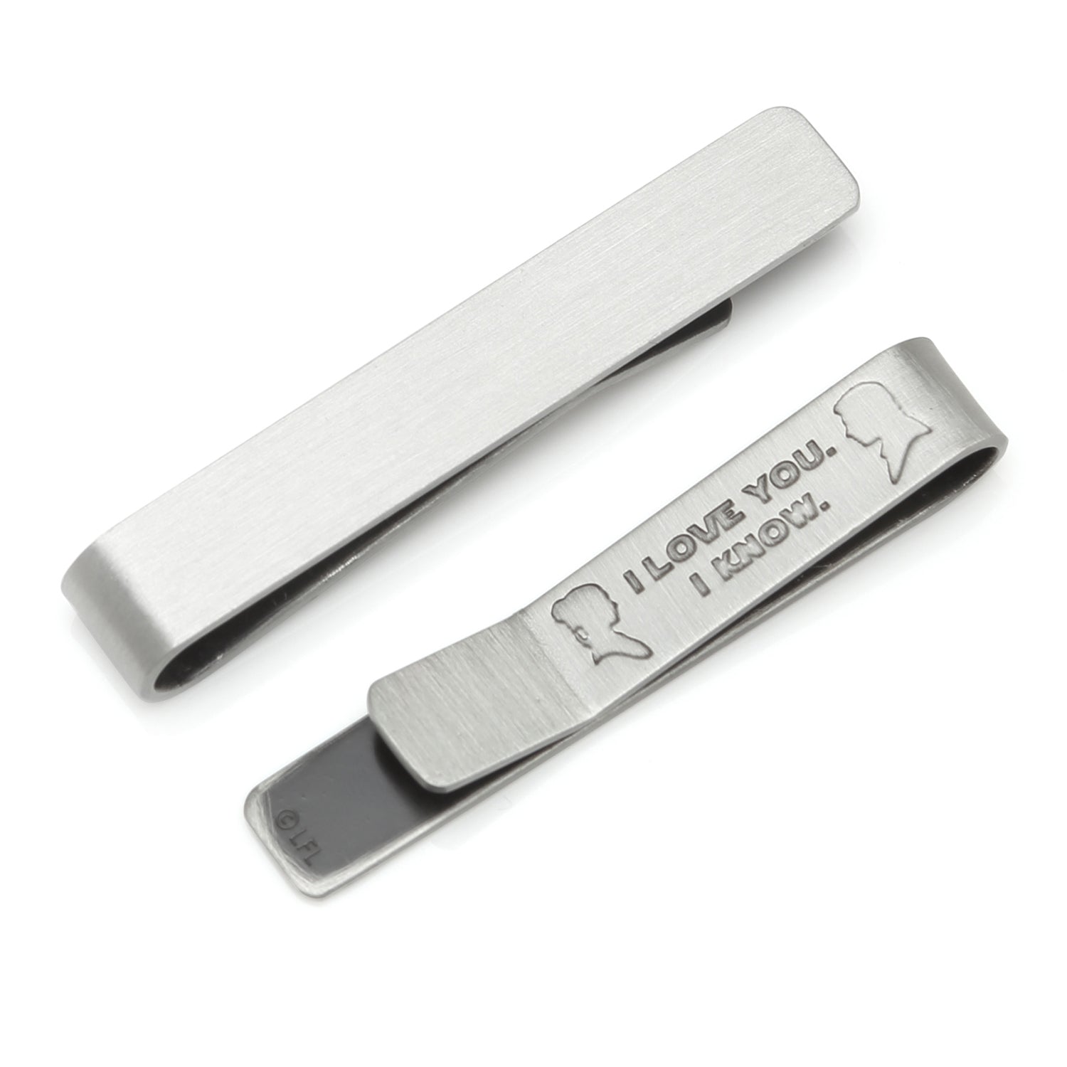 Star Wars Princess Leia and Han Solo "I Love You / I Know" Hidden Message Tie Bar by Cufflinks.com