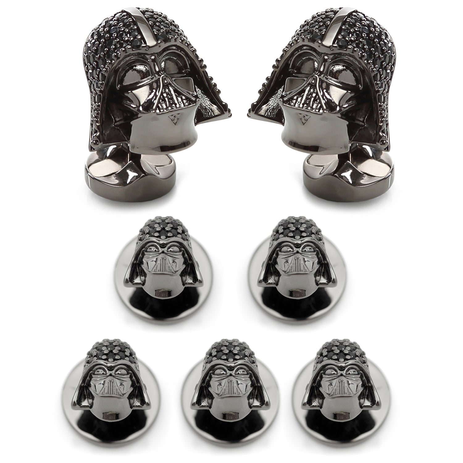 Star Wars Darth Vader Crystal 3D Cufflinks and 5-Stud Set by Cufflinks.com