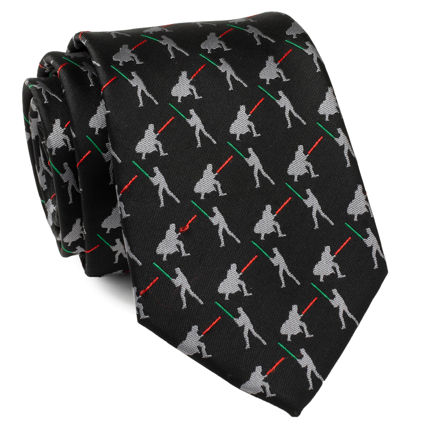 Star Wars Darth Vader and Luke Skywalker LIGHTSABER Battle Black Tie by Cufflinks.com