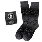 Star Wars Yoda Black Charcoal Dress Socks and Jedi Crest Lapel Pin Gift Set