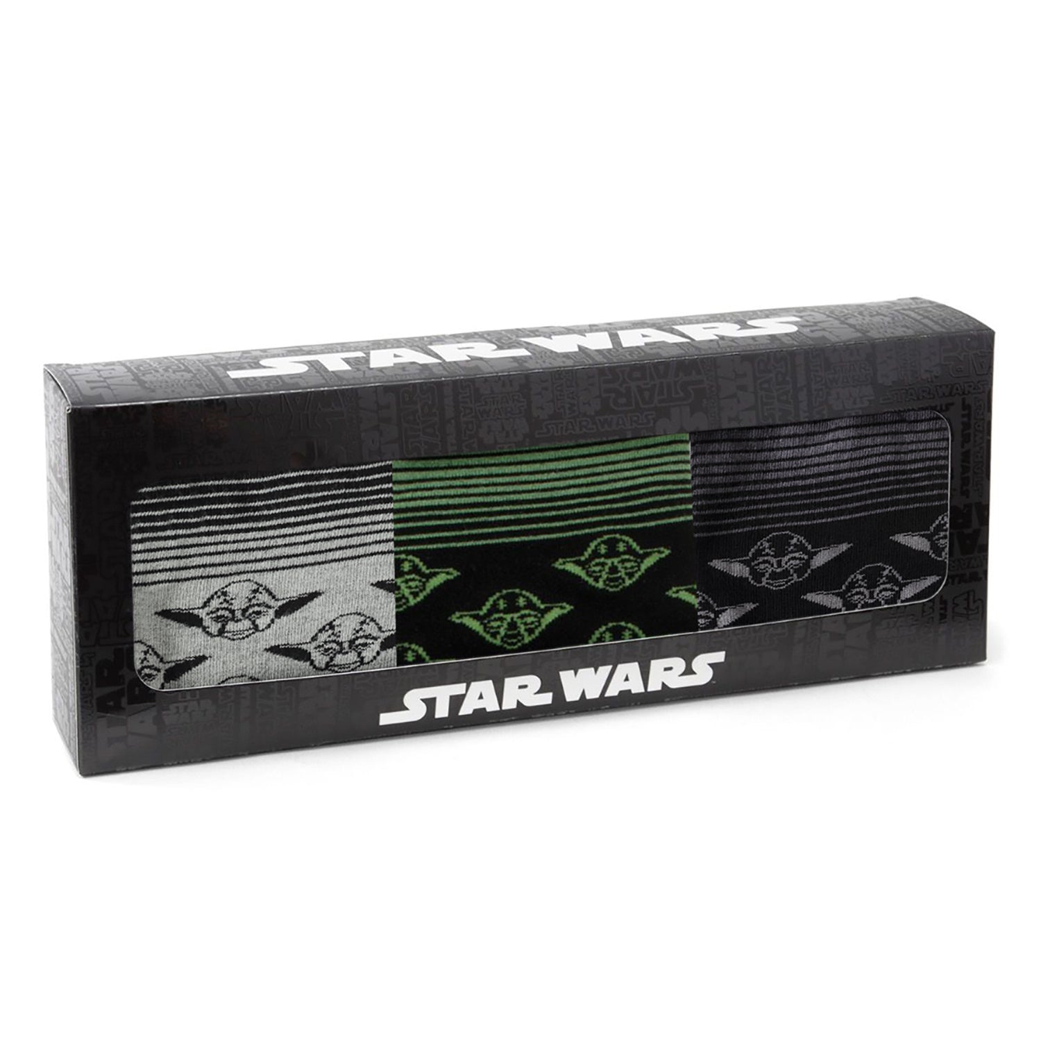 Star Wars Yoda Green, Gray, and Black Ombre Dress Socks and Jedi Crest Lapel Pin Gift Set DestGlow