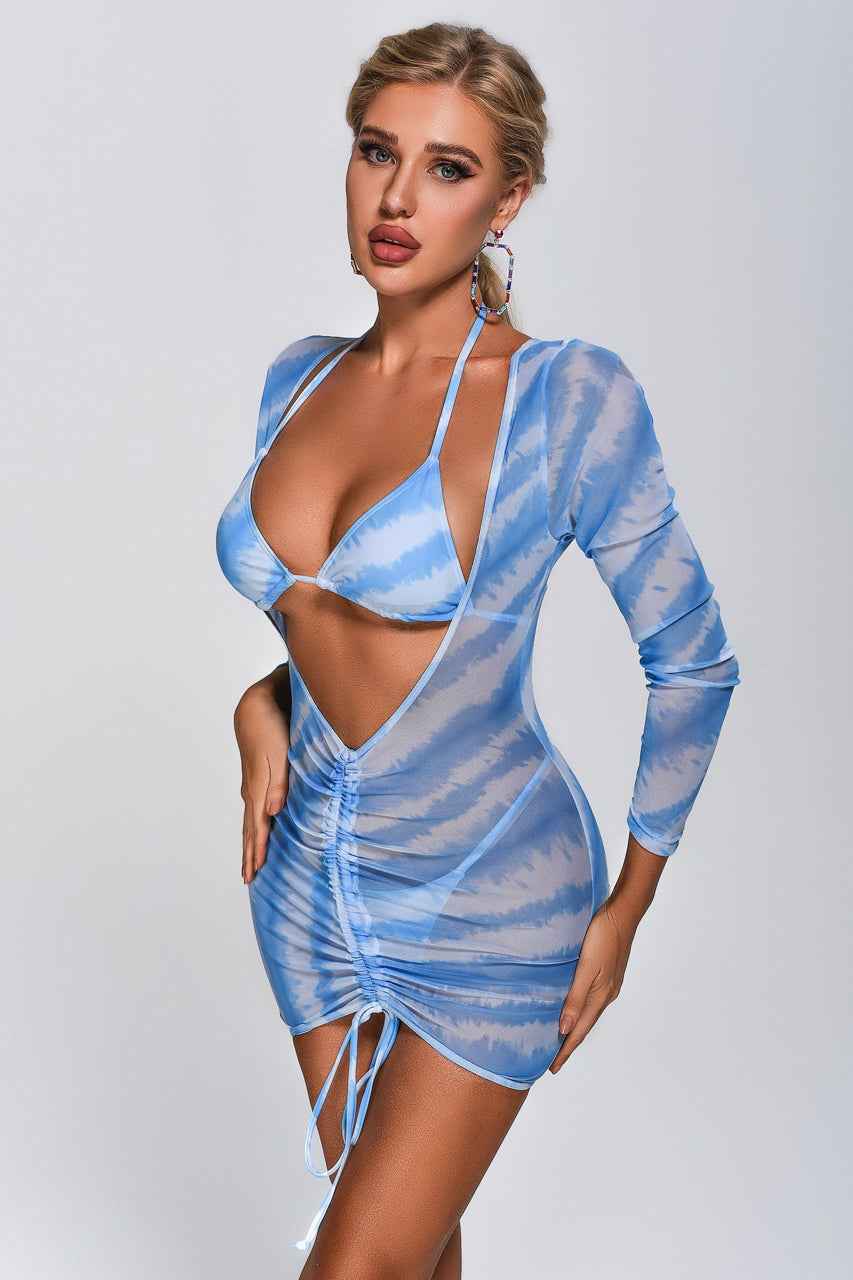 Blue Bombshell Bikini and Cover Up