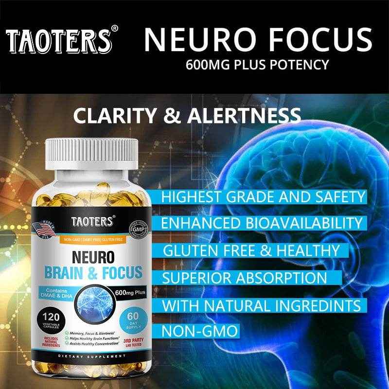 Multivitamin & Multimineral, Nootropic Brain Support Supplement, Supports Memory, Concentration & Alertness, 120 Capsules