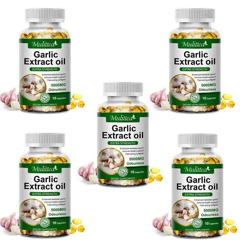 Mulittea Tasteless Garlic Oil Extract Capsules Helps Enhance immunity Cellular Detox for Men and Women