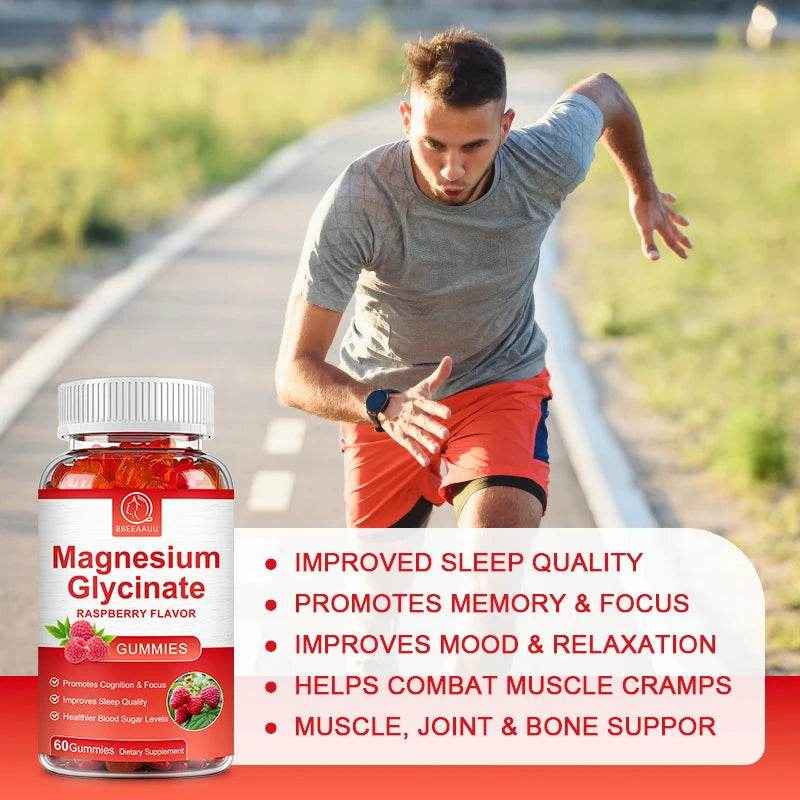 Magnesium Glycinate Gummies - Sugar Free Magnesium Potassium Supplement for Calm Support & Sleep for Adults