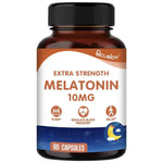 Sleep Melatonin 10 Mg Capsules, Adult Nighttime Sleep Supplement, Helps You Fall Asleep Faster and Deeper, 60 Vegan Capsules