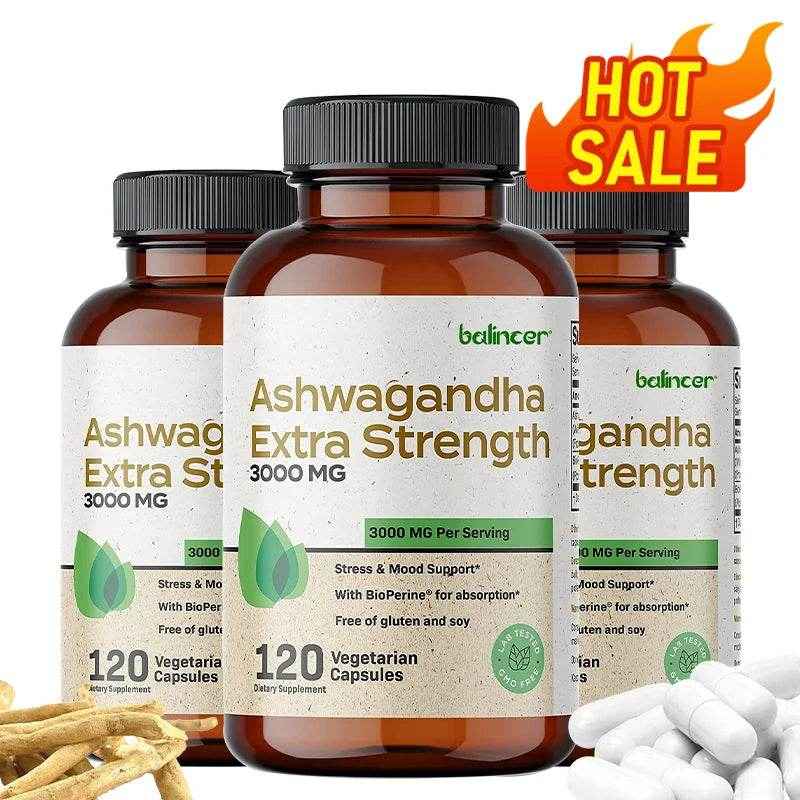 Balincer Ashwagandha Capsules | Ashwagandha Extract Supplement | Boost Energy, Relieve Stress, Support Mood & Focus