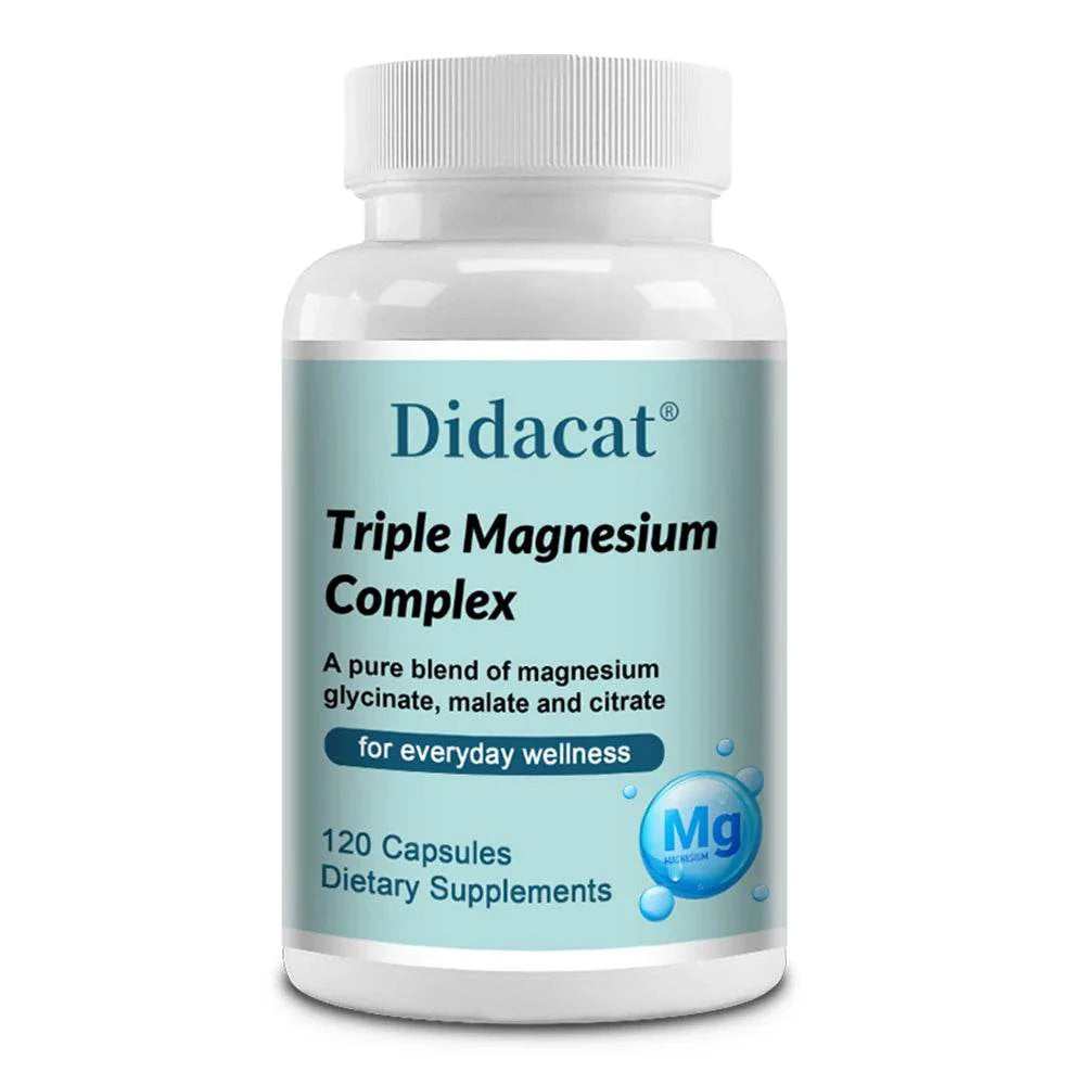 Magnesium Glycine, Malate & Citrate Capsules – Muscle, Bone, Cardiovascular & Nerve, Highly Absorbable, Triple Magnesium Complex