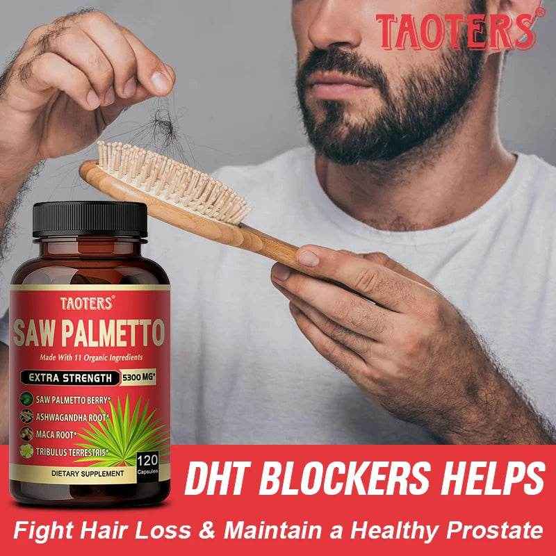 Saw Palmetto Extra Strength 5300mg Combined with Ashwagandha, Turmeric, Tribulus, Maca, Green Tea, Etc - Support Prostate Health