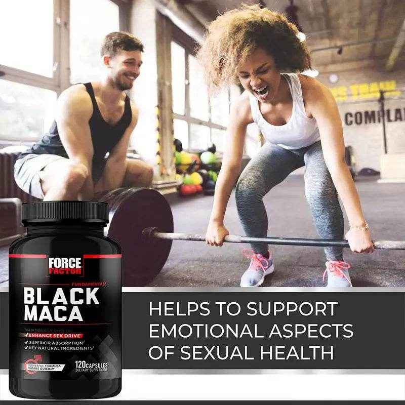Organic Black Maca Capsules, Helps with Energy, Endurance, Mood Health, Antioxidant Support, Vegan, Non-GMO