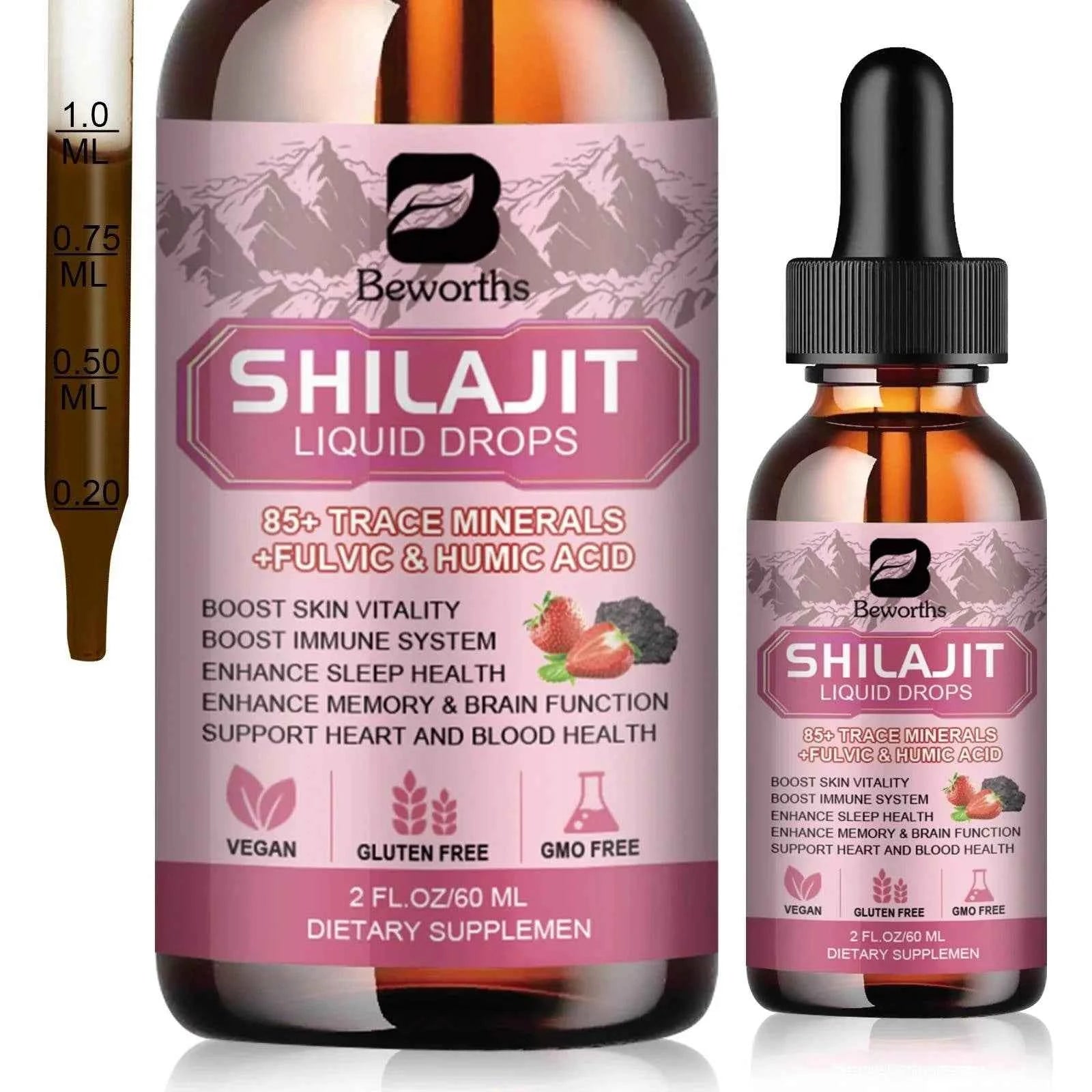 BEWORTHS Himalaya Original Pure Shilajit Drop Naturally Enriched with Fulvic Acid and 85+Trace Minerals, Gluten Free