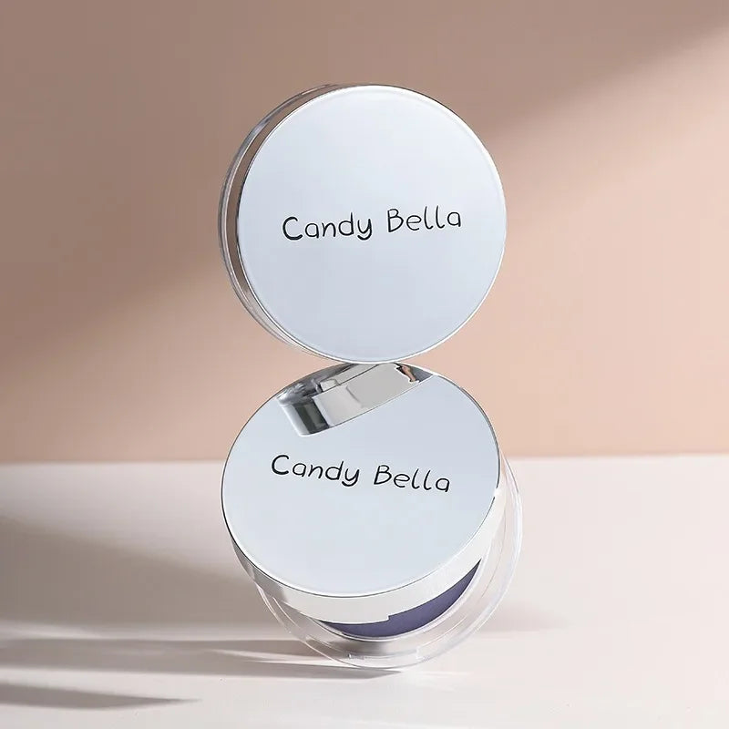 Matte Setting Powder Lasting Oil-Control Purple Glitter Pressed Powder Brightening Face Powder Jelly Compact Foundation Makeup by Korean Skin Care