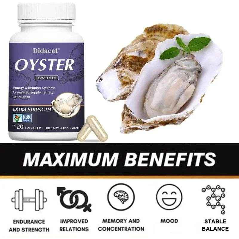 Oyster Supplement - Natural Vitamins, Minerals & Nutritional Supplement - Energy & Immune System, Physical Endurance