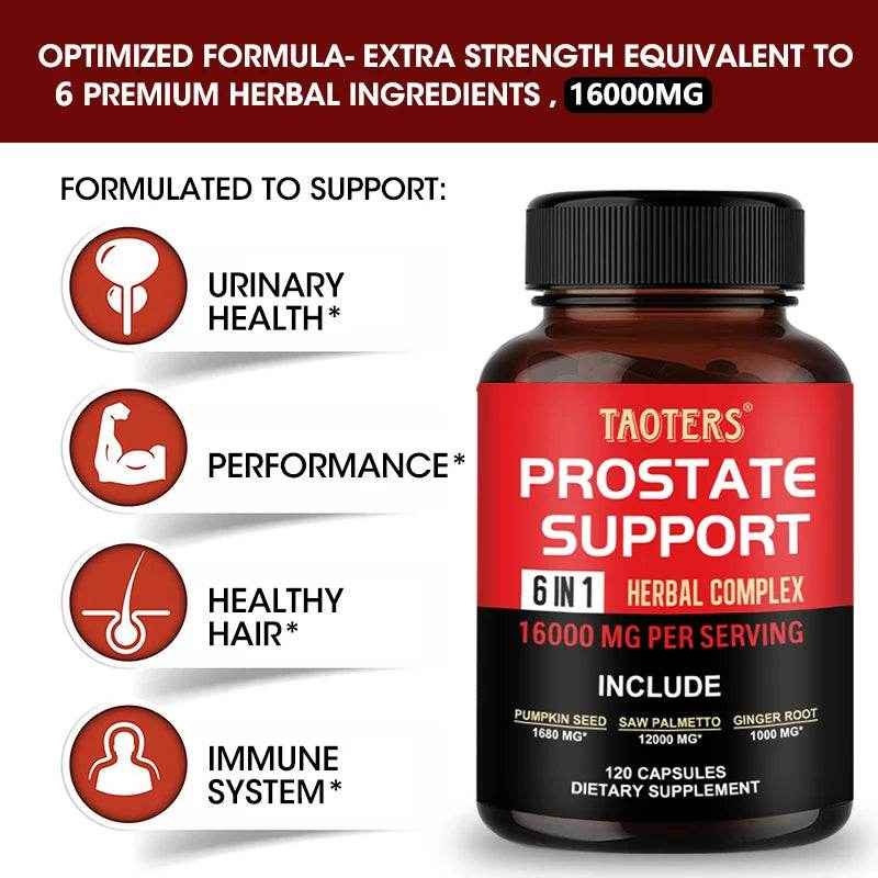 Saw Palmetto and Ginger Root Supplements for Prostate Health, Hair Growth, Urinary Tract Health, Inflammation Management