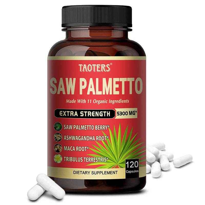 Saw Palmetto Extra Strength 5300mg Combined with Ashwagandha, Turmeric, Tribulus, Maca, Green Tea, Etc - Support Prostate Health