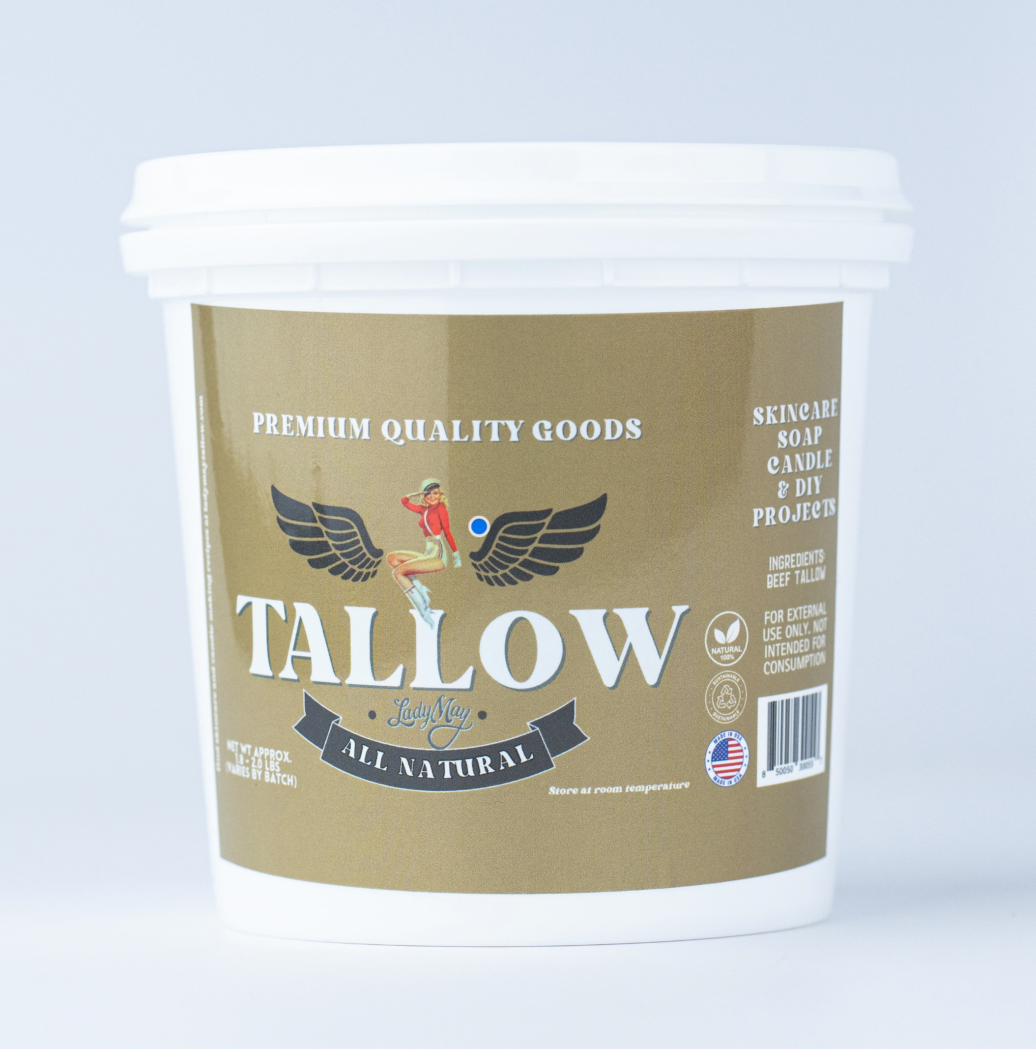 Bulk Grass-Fed Beef Tallow for Soap, Skincare & Candles | 2,8,16 lbs | Maker-Proven Quality by Lady May Tallow