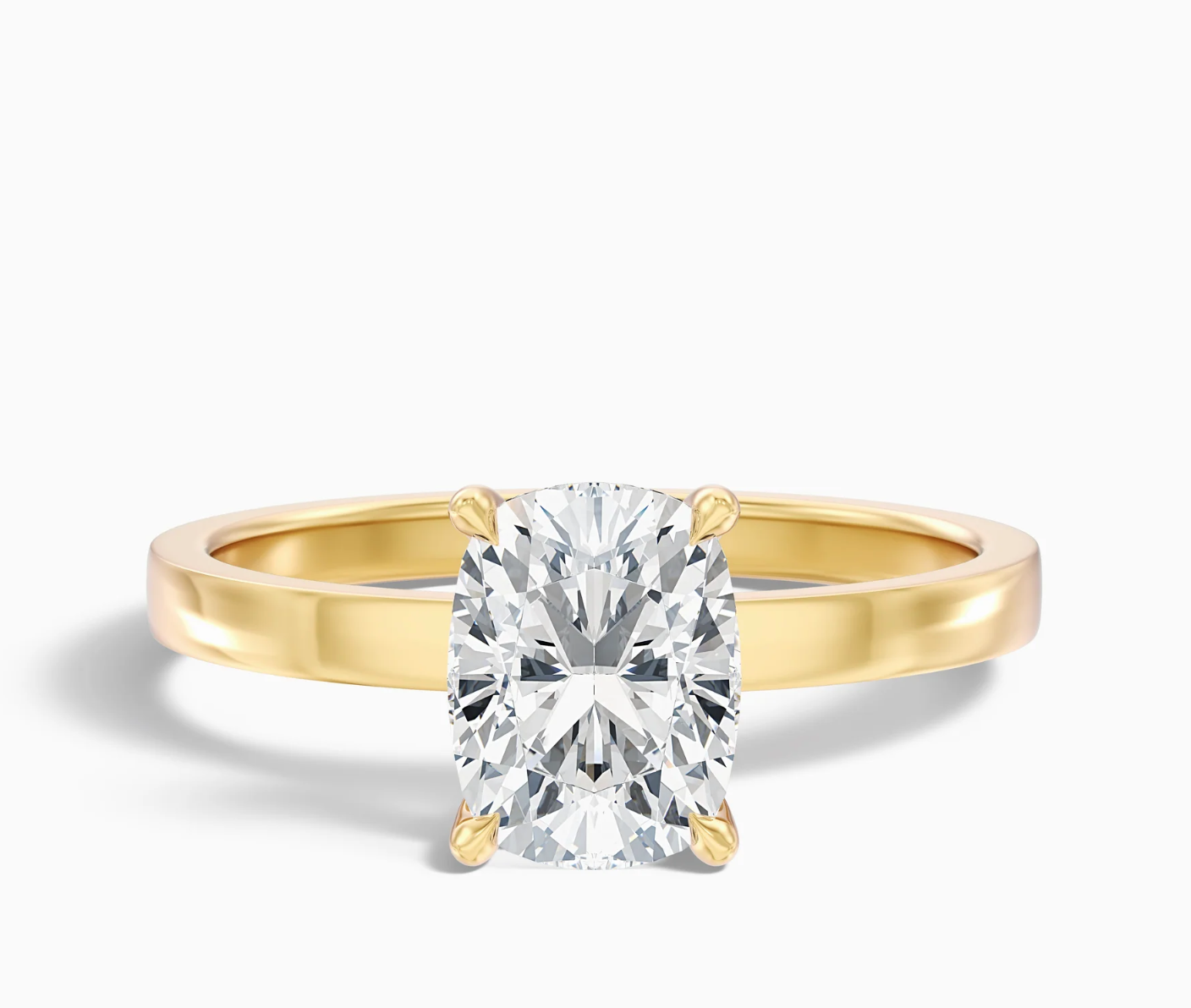 Custom Order: 1.75 ct. Elongated Cushion Cut Lab Grown Diamond Ring in 14K Yellow Gold (2.5 mm Band)