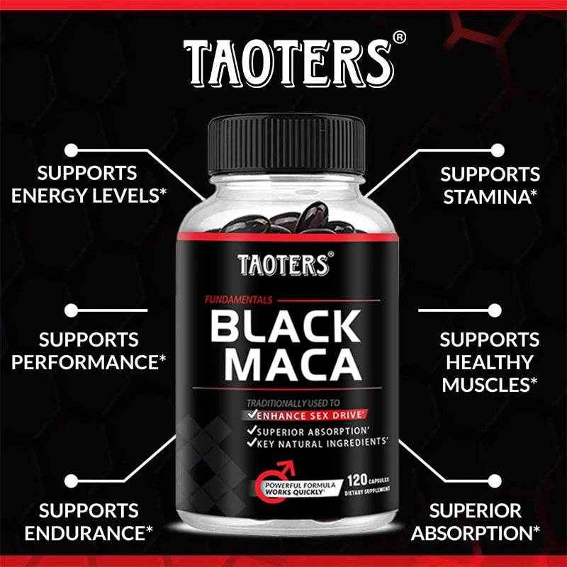 Black Maca Capsules - Improves Endurance and Performance - Mood and Immune Support, Builds Muscle