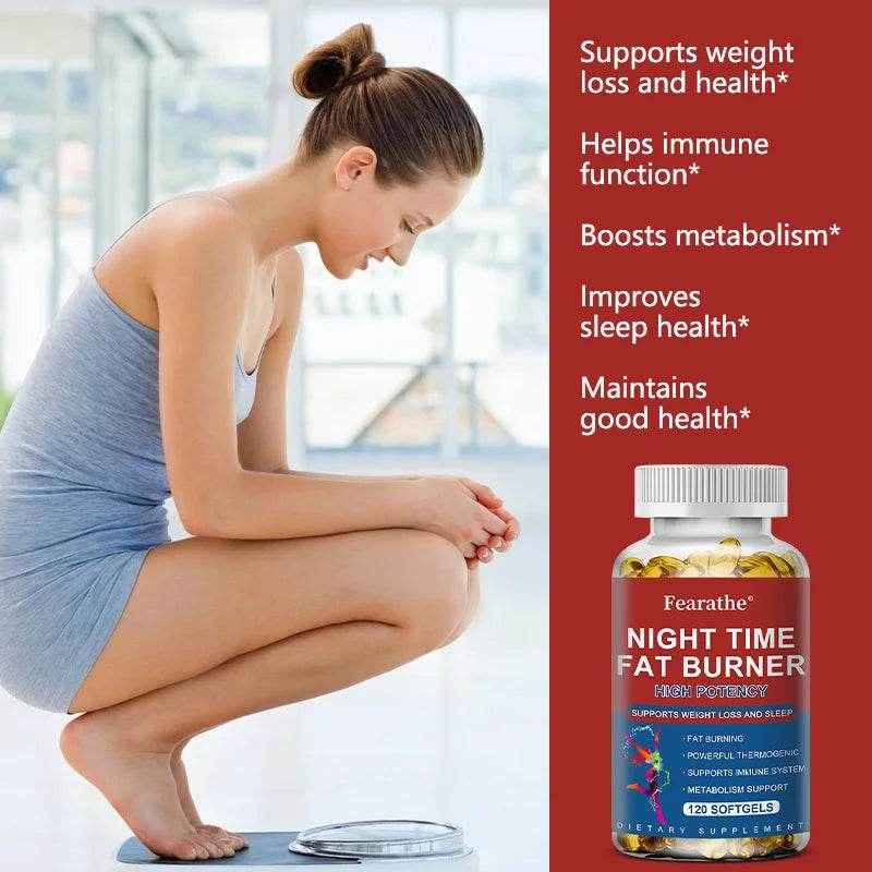 Nighttime Fat Burner - Highly Effective Support for Weight Management and Sleep Fat Burning Powerful Thermogenic Support