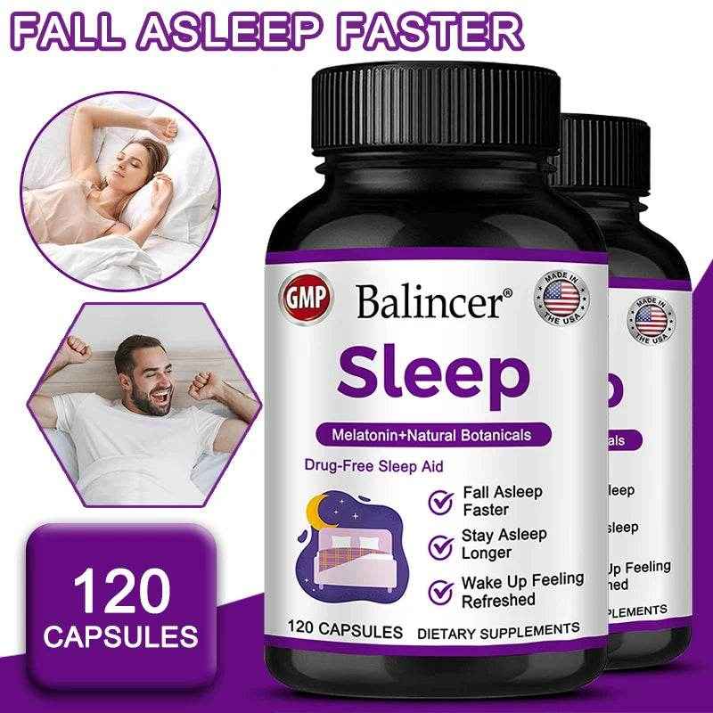 Sleep Supplement - Melatonin + Natural Plant Extracts, Promotes Healthy Sleep Cycles, Supports Immune Health, Antioxidant